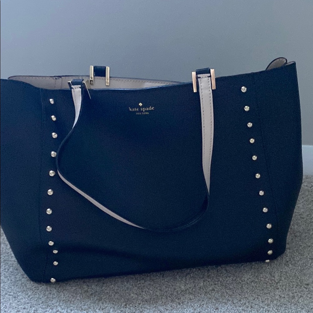 Kate Spade Black Tote Bag with Studded Detailing